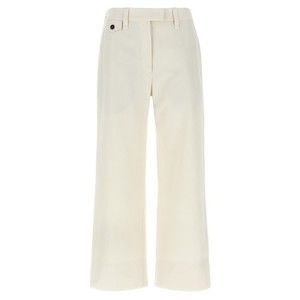 Brunello Cucinelli High-Waisted Cotton-Linen Pants With Monile Back Detail - NWT